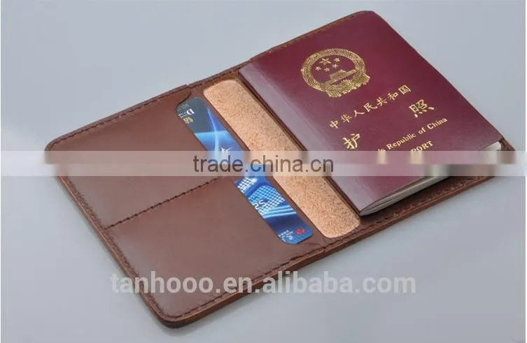 More than 10 years leather factory emboss logo custom leather passport holder