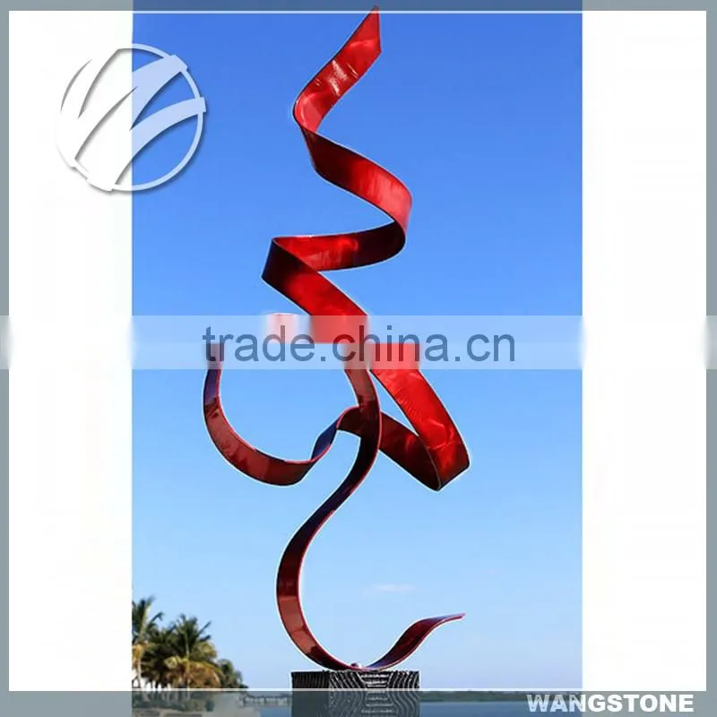 Metal Ribbon Art Modern Stainless Steel Sculpture for Garden Decor