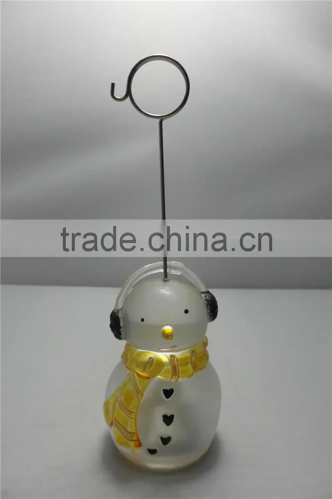 Snowman Memo Clips with Multicolor Molded Acrylic Based