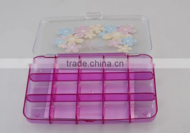 Transparent PS Compartment Plastic Sundries Storage Box