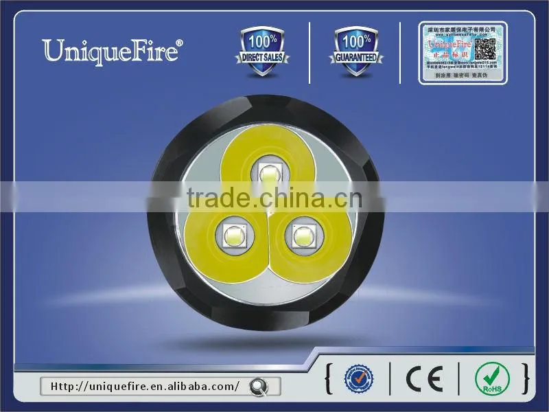 Uniquefire cree t6 rechargeable mining red led bike headlamp