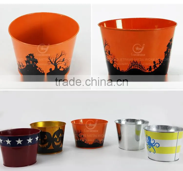 garden iron and zinc powder coated a flower bucket bucket with flowers