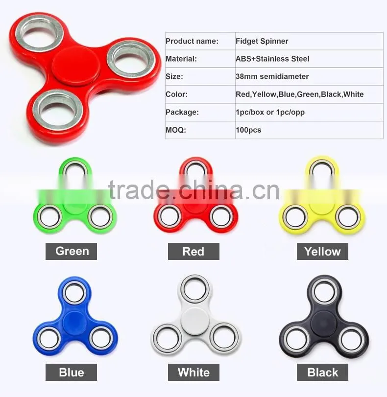 Fidget spinner Toy plastic ABS Aluminum Copper Hand Spinner with 608 ceramic ball bearing