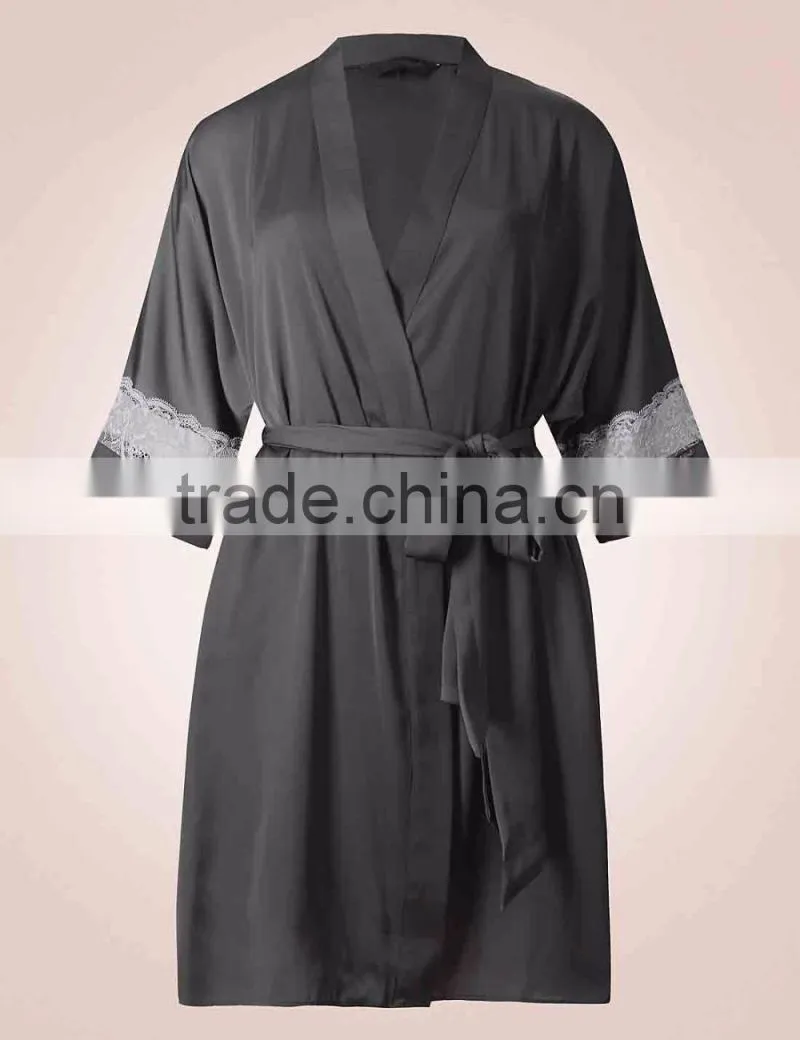 Adult Romper Pajamas Wholesale Custom Satin Lace Insert Dressing Gownpajamas womenWholesale Custom Made in China