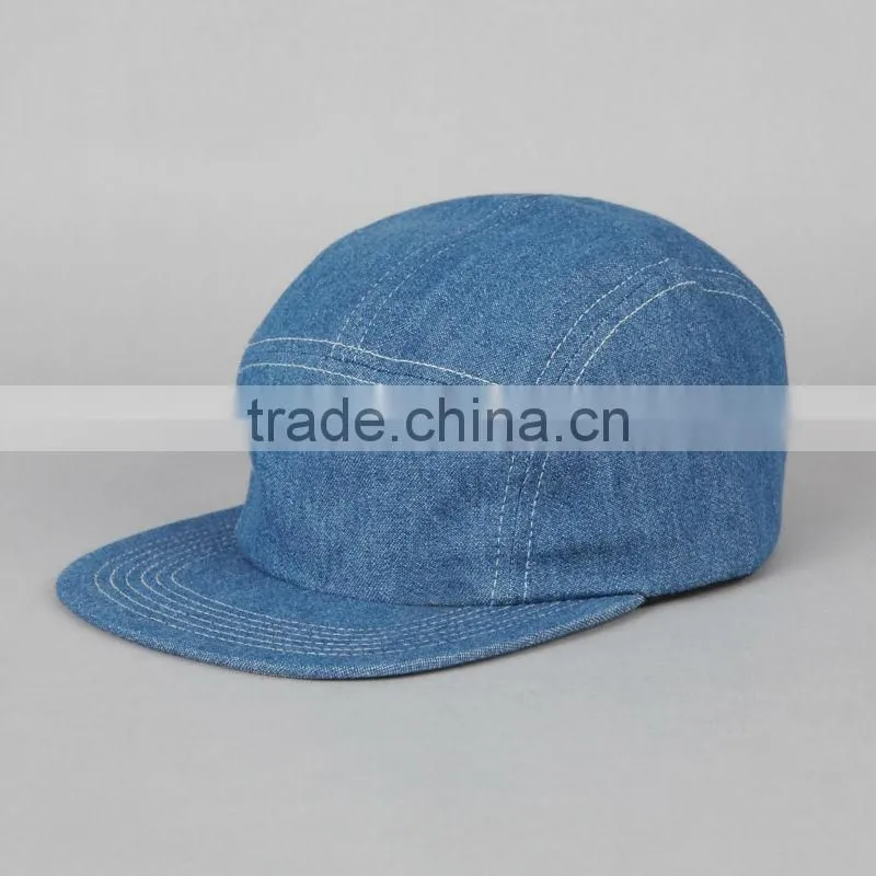 Blank custom flat brim 5 panel cowboy cap and hat