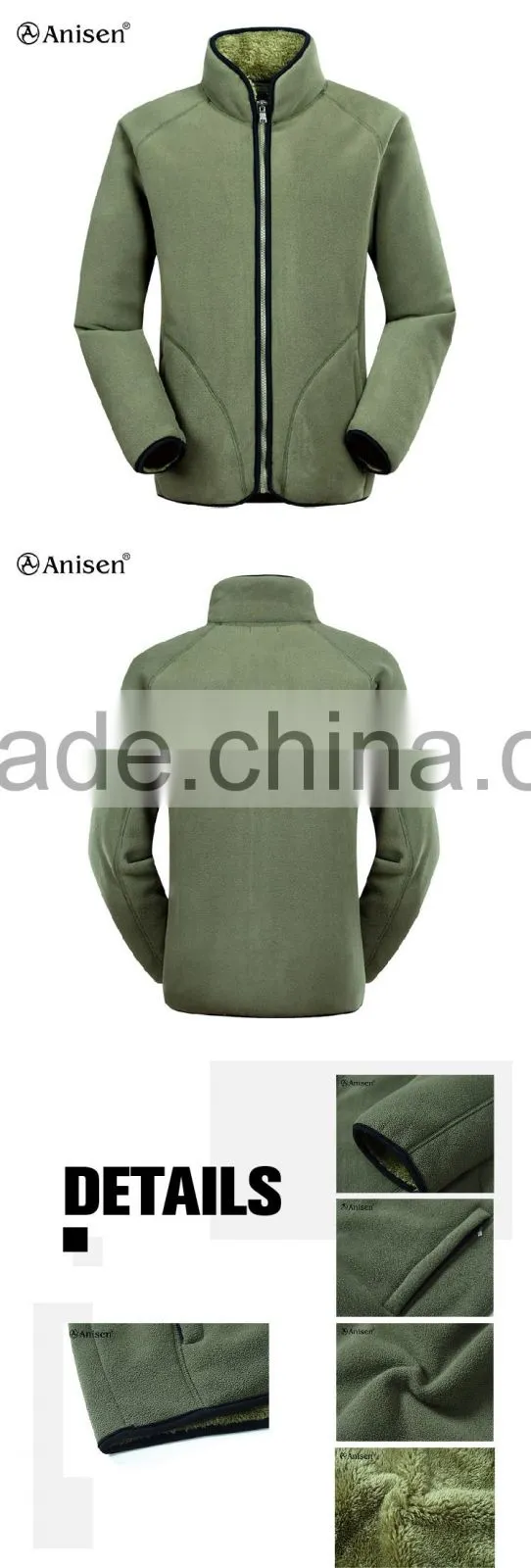 oem China factory polar fleece men fleece jacket