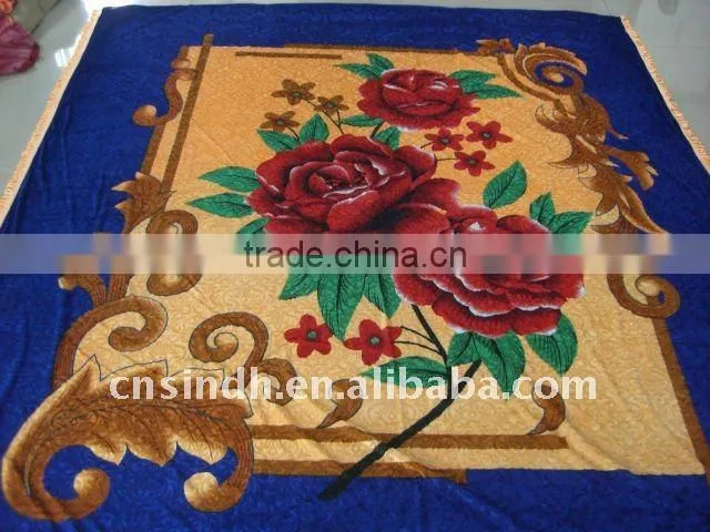 printed gold velvet fleece blanket