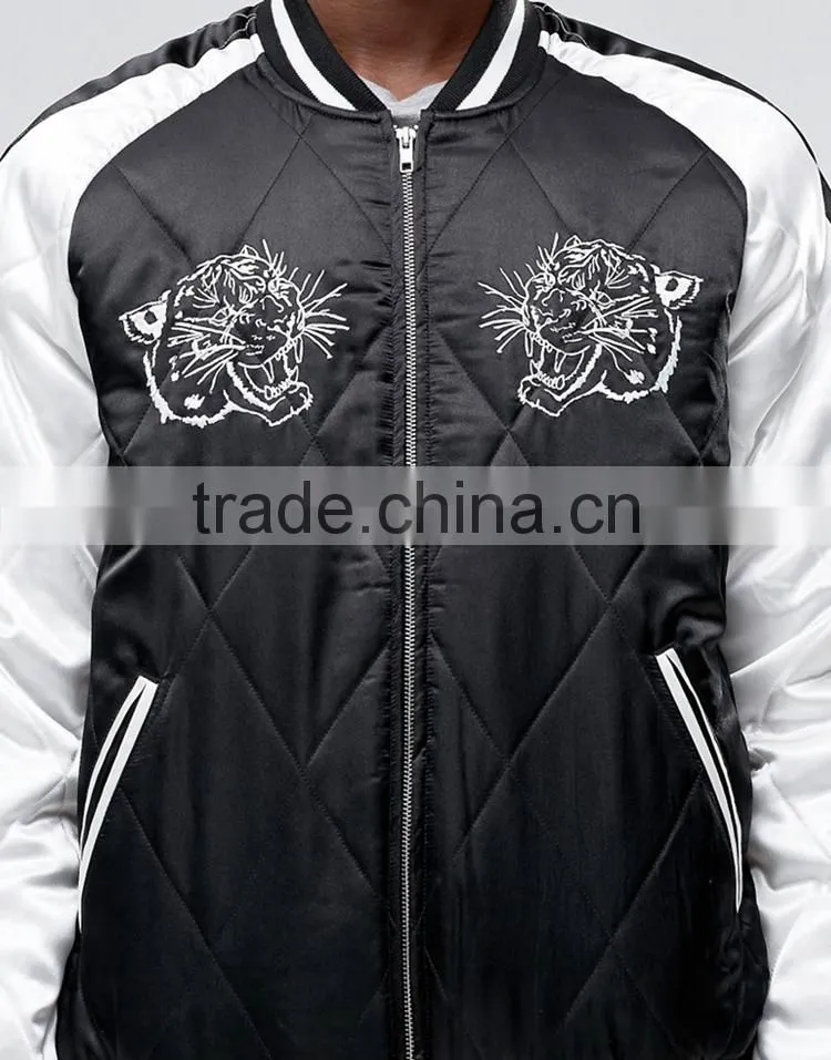 2017 factory directly sale customized brand colors sizes material print lion baseball collar winter man men jacket