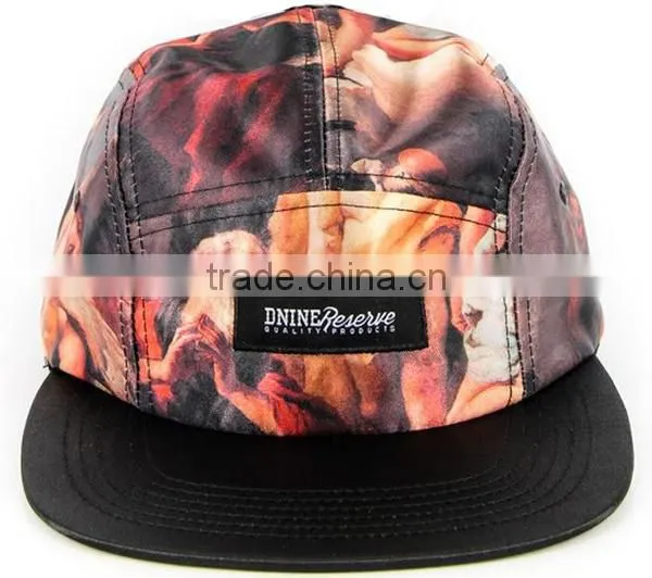 Boat flora custom flat brim 5 panel hat flat brim