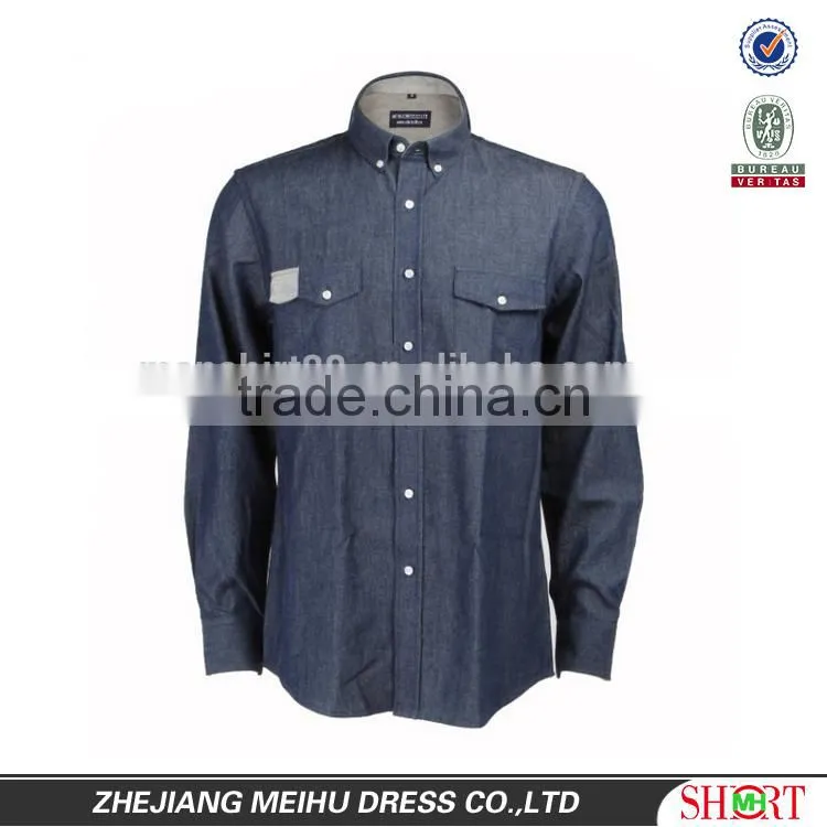 Latest fashion denim shirt design for man corduroy contrast Mens casual warm shirt