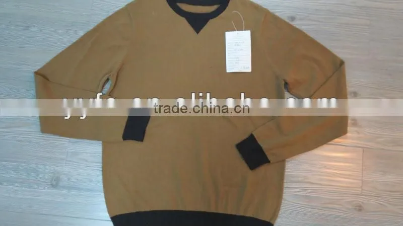 Casual long sleeves 100% cotton comfortable pullover knitted sweater