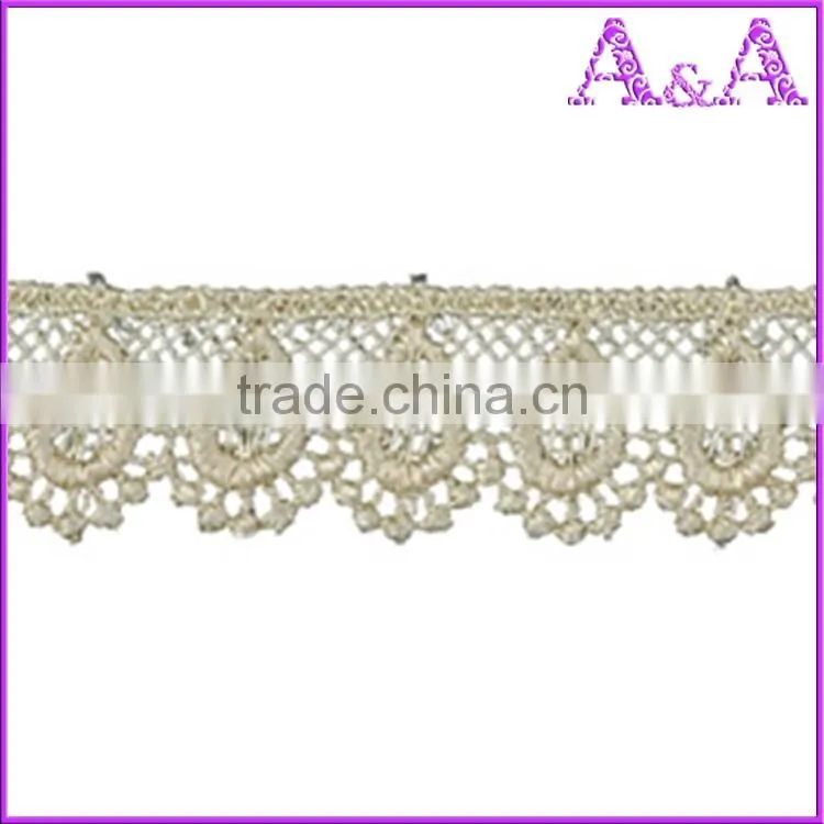 New Fashion Chemical Lace / Guipure Lace / Cupion Lace Fabric hot selling blue color nylon guipure lace fabric