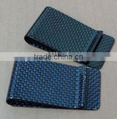 Luxury carbon fiber money clip mens wallet with money clip