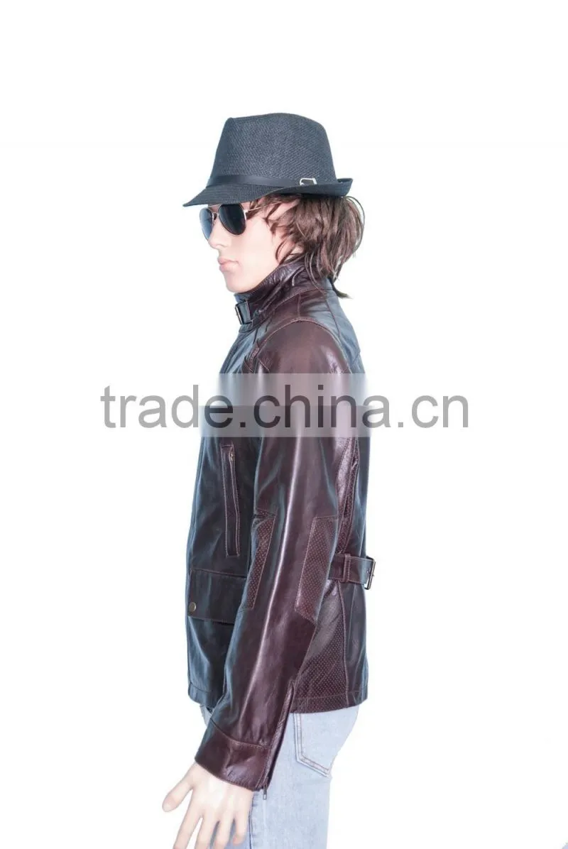 HIGH QUALITY SLIMFIT MEN BROWN RETRO LEATHER JACKET