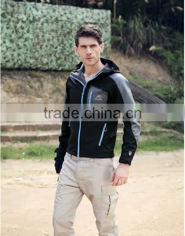 Velcro Cuffs Windproof, waterproof & breathable man yellow tactical softshell jacket