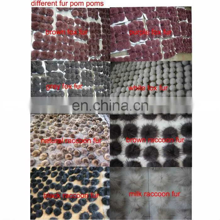 Genuine pagoda blue 13cm raccoon fur pom pom