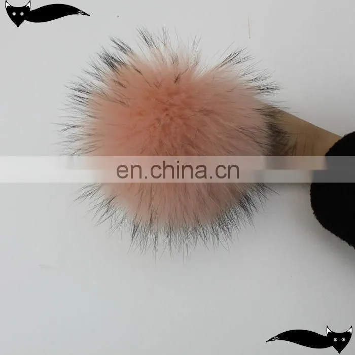 Stylish chintz rose 14cm raccoon fur ball