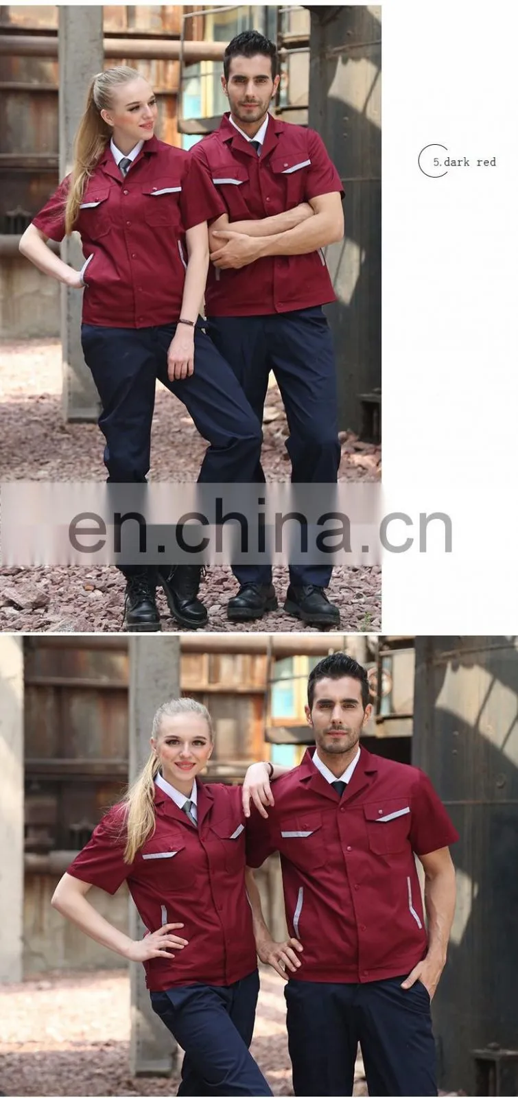 China Manufacturer Polyester Men Work Overalls Summer Work Coveralls with Short Sleeve