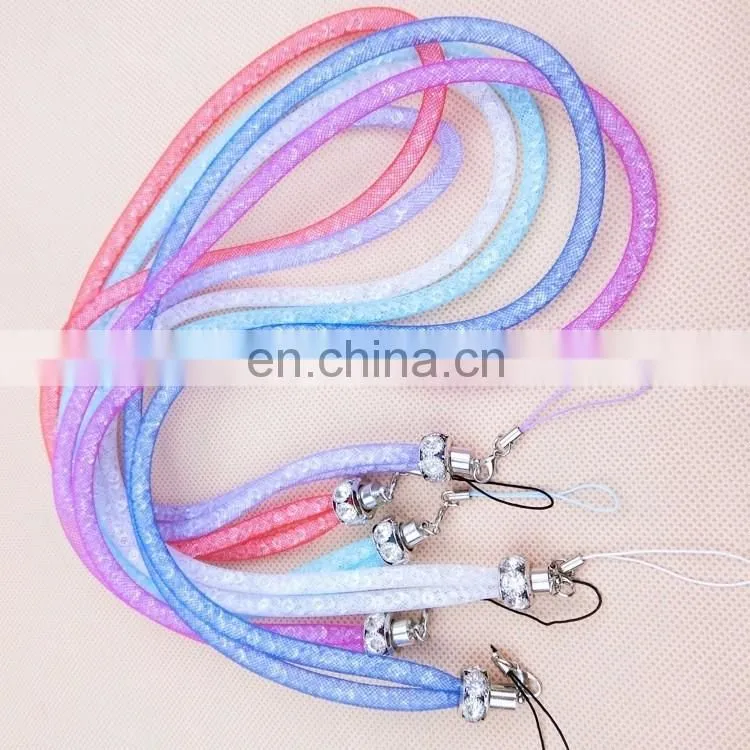 2016 most popular mobile phone case jewelry hanging rope , crystal mobile phone lanyard straps