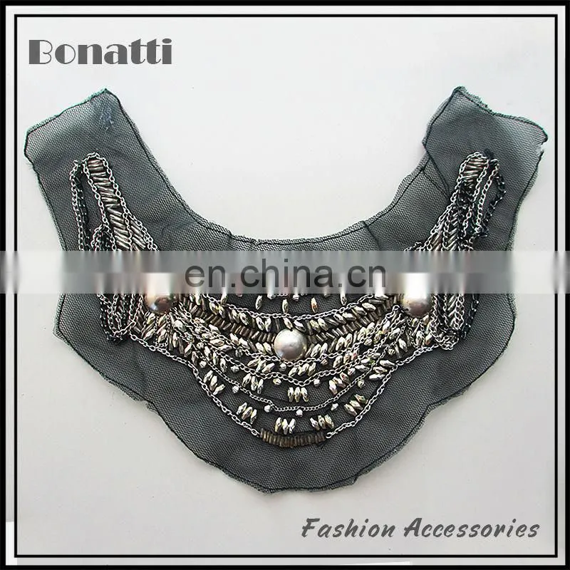 Fashion elegant ladies garment studs collar trims