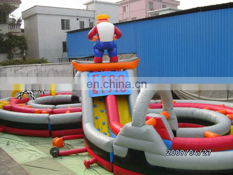Free Style Inflatable Amusement Rides Park With Obstacle Course