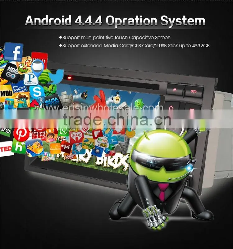 Erisin ES2028A 7" 2 Din Car DVD with Android 4.4.4 Can-Bus Decoder