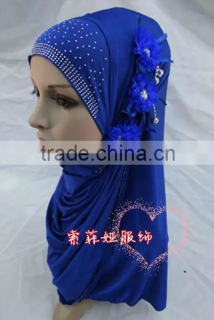 A517 new styles one piece Muslim hijab 3 FLOWER islamic hijab