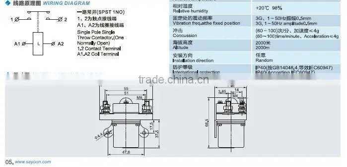 SAYOON DC CONTACTOR SZJ100A-D/ MZJ100A-D/ SZJ100A-D