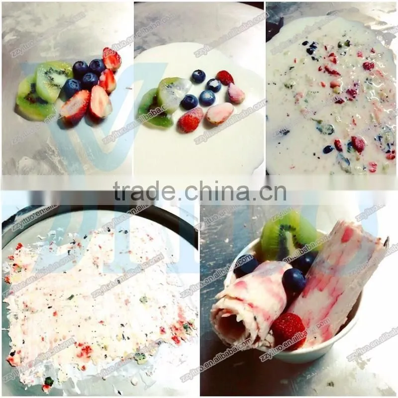 Double Pans Rolled Fry Ice Cream Machine