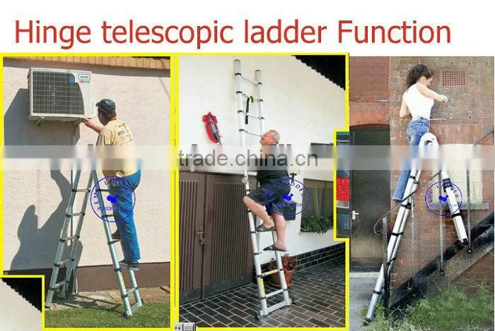 Industrial Aluminum Telescopic Ladder 5.6m=9+9=18 steps With SGS 2012 EN131