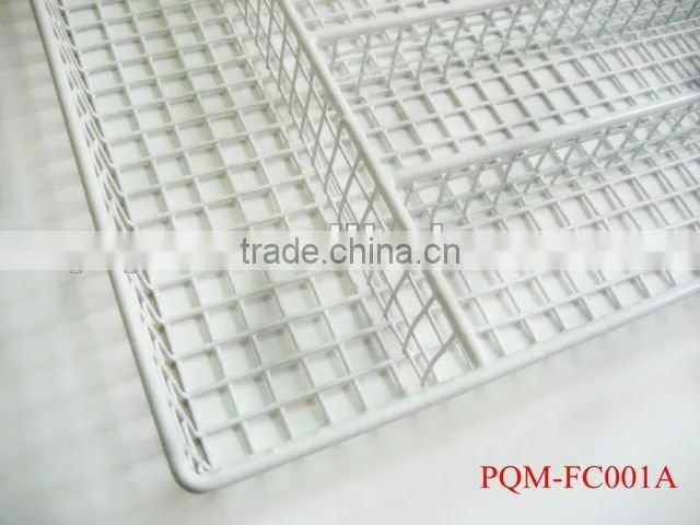 Plastic white metal PVC coating flatware caddy 001A
