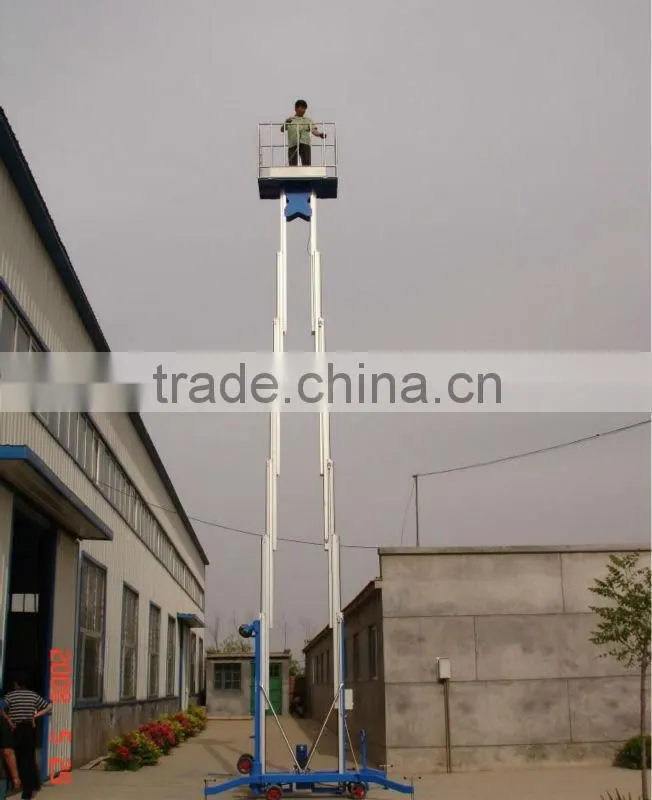 single post mobile hydraulic electric aluminum man telescopic lift