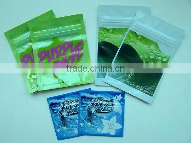 10g 15g aluminum foil herbal incense spice potpourri zipper bag
