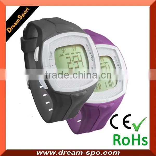 All-in-one Heart Rate Monitor Watch with Chest Strap Calorie Counter Digital Watch with Pedometer Stopwatch, HRM DHP-828