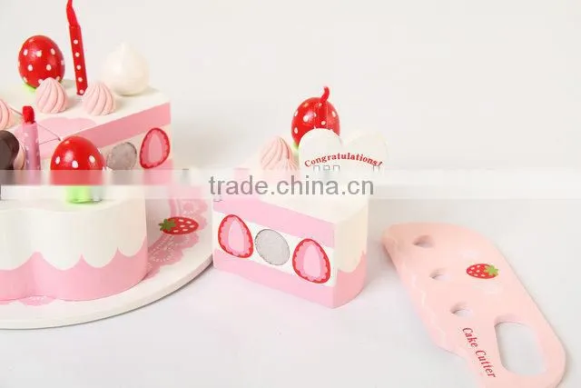 Wooden ketchen toy cake play set