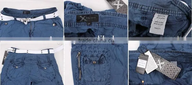 Men's washed cargo shorts with waistband in stock jeans