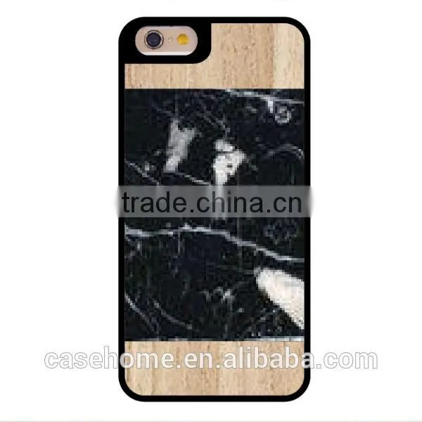 Natural Wood Wooden Case And Real Marble Back Case for iphone 6s