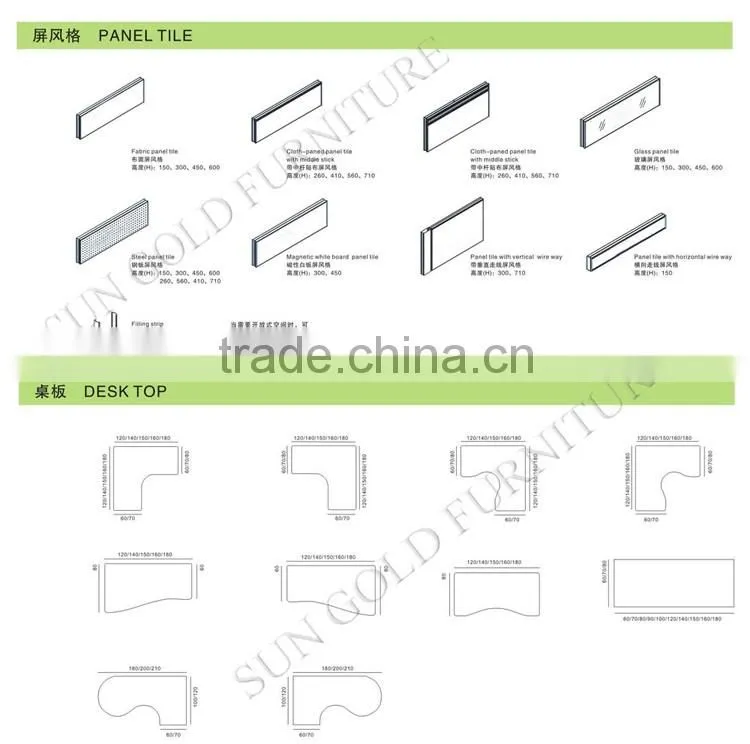 Modern wood office partition workstation design furniture (SZ-WSB381)
