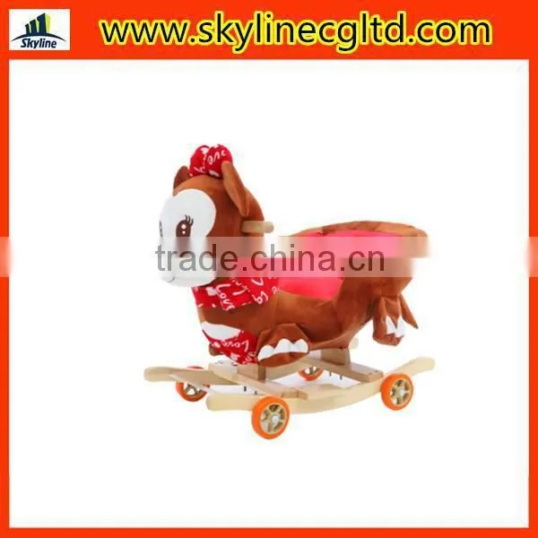 Variety of cartoon music animal rocking horse,wood toy horse with pedal