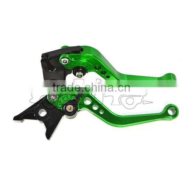 BJ-LS-002 Custom green short motorcycle cnc clutch brake levers for ZX6R / ZX636R / ZX6RR