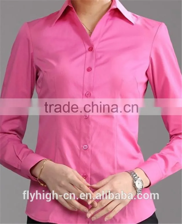 Supply Custom Logo Office Ladies Fashion Work Shirt