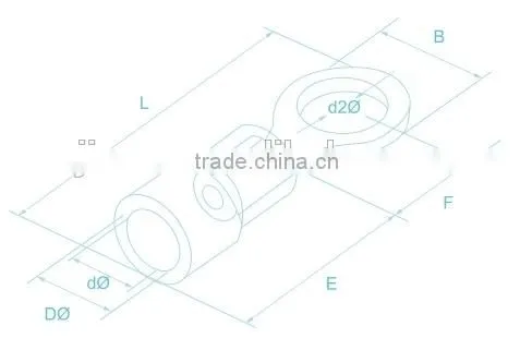 RV purple copper material ring shaped insulated terminal connector