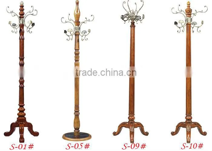 new wooden hat and coat stand rack (S-12) redwood