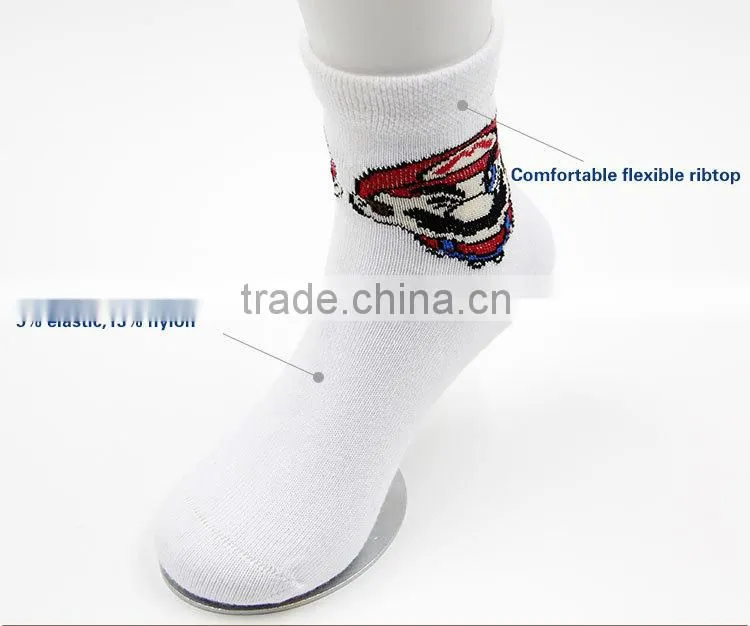 Plain white Carton Jacquard Cotton Baby Socks