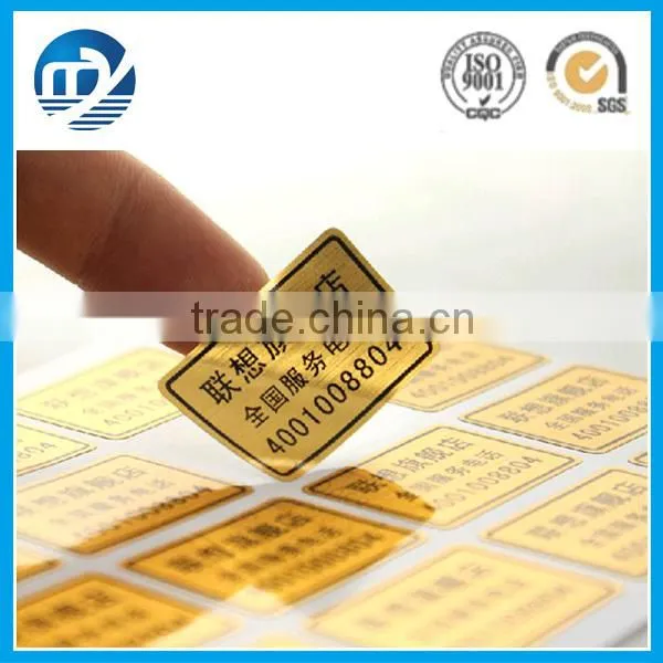 2015 new design waterproof transparent self adhesive sticker