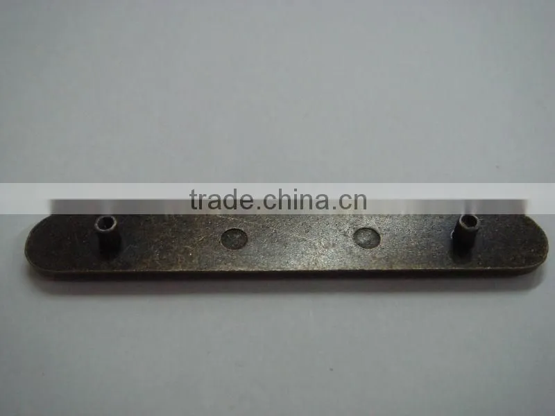 two holes metal plate for leather bag