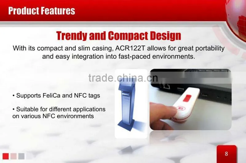 Mini USB NFC Reader and Writer ACR122T + SDK + NFC Tag IC Card 13.56MHz Portable RFID Programmer smart RFID Label Keyfob Token