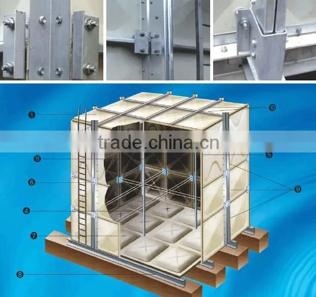Externally Braced FRP Fiberglass Sectional Water Tank For Good Price