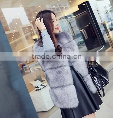Fashion Woman Fox Fur Vest Without Collar