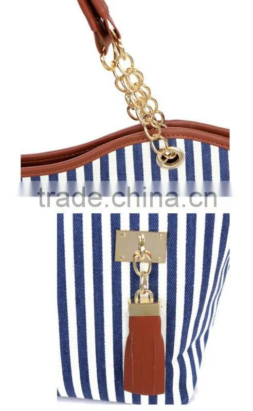 2013 New tassel style cotton canvas tote bag, simple cotton canvas tote bag
